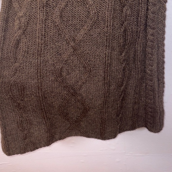 Kenar Womens Brown Cable Knit Flare Sleeve Wool Alpaca Sz Small Fisherman Y2K - Picture 4 of 9